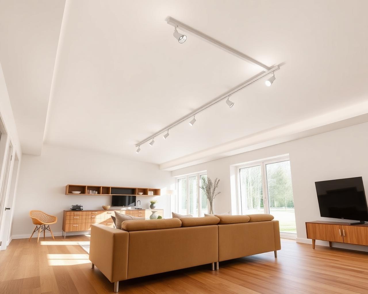 1-fase platte rail in wit — betaalbare woning